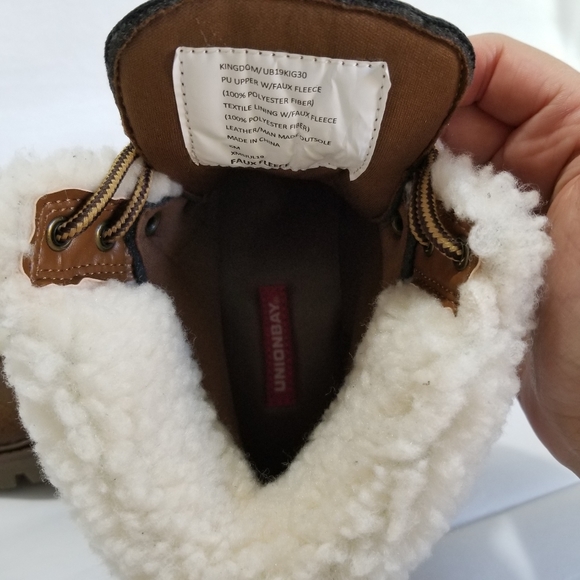 NWT Unionbay Brown Sherpa Ankle Boots Lace_up - Picture 8 of 9